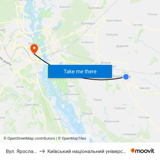 Вул. Ярослава Гашека to Київський національний університет культури і мистецтв map