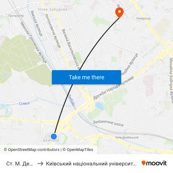 Ст. М. Деміївська to Київський національний університет культури і мистецтв map