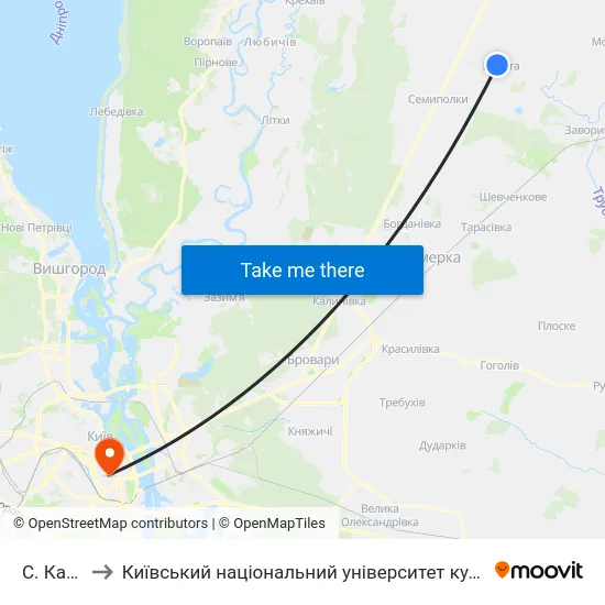 С. Калита to Київський національний університет культури і мистецтв map