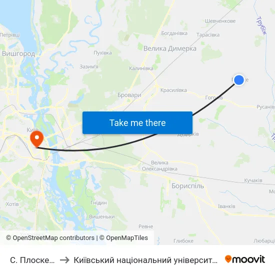 С. Плоске (Центр) to Київський національний університет культури і мистецтв map