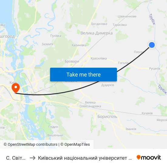 С. Світильня to Київський національний університет культури і мистецтв map