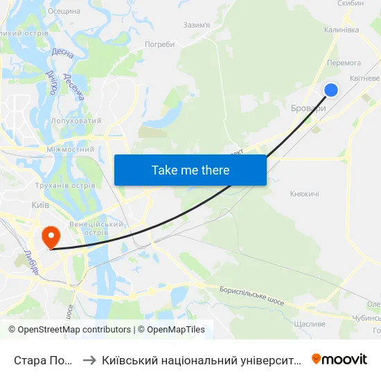 Стара Поліклініка to Київський національний університет культури і мистецтв map