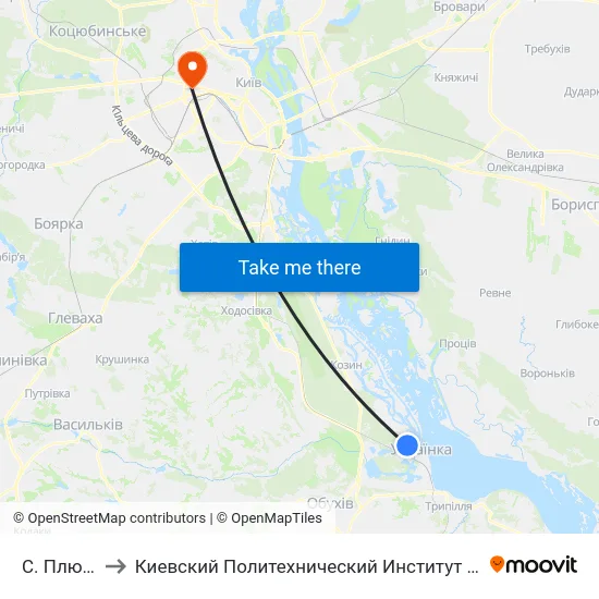 С. Плюти to Киевский Политехнический Институт КПИ map