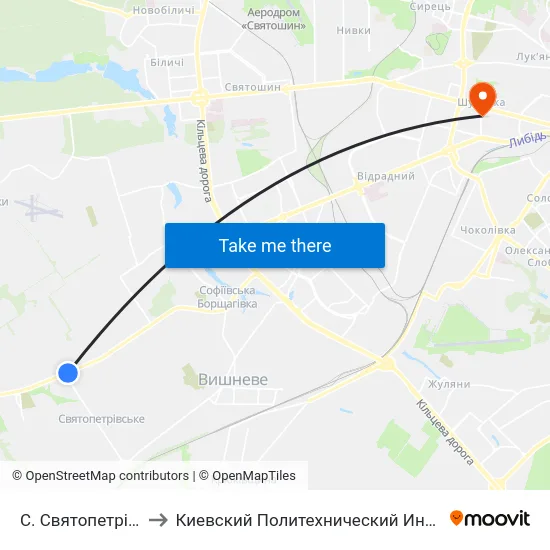 С. Святопетрівське to Киевский Политехнический Институт КПИ map
