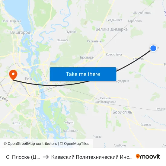 С. Плоске (Центр) to Киевский Политехнический Институт КПИ map