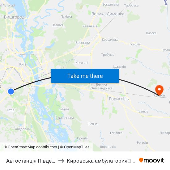 Автостанція Південна to Кировська амбулатория💉💊🚑🏥 map