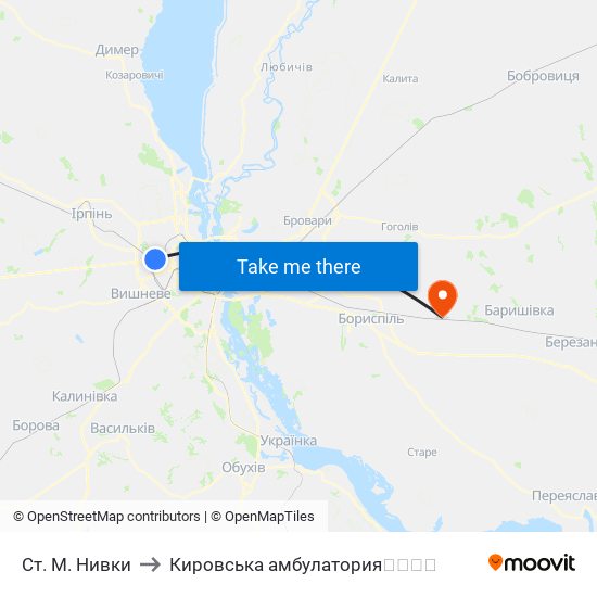 Ст. М. Нивки to Кировська амбулатория💉💊🚑🏥 map