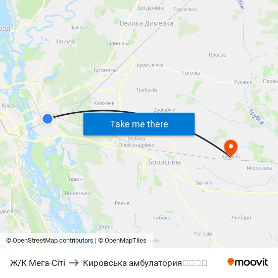 Ж/К Мега-Сiтi to Кировська амбулатория💉💊🚑🏥 map