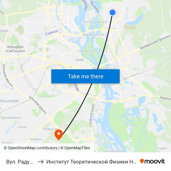 Вул. Радунська to Институт Теоретической Физики НАН Украины map