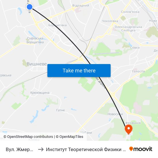 Вул. Жмеринська to Институт Теоретической Физики НАН Украины map