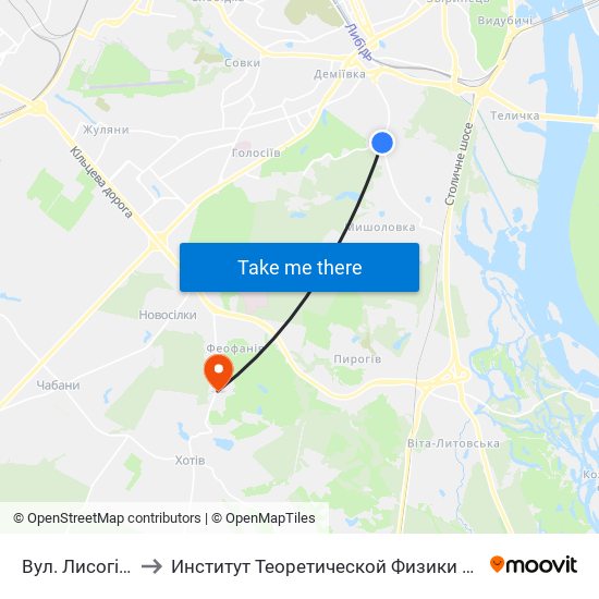 Вул. Лисогірська to Институт Теоретической Физики НАН Украины map