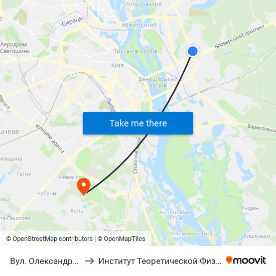 Вул. Олександра Бойченка to Институт Теоретической Физики НАН Украины map