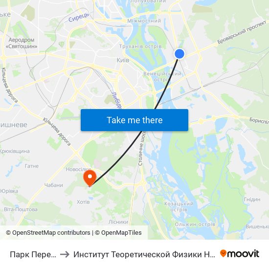 Парк Перемога to Институт Теоретической Физики НАН Украины map