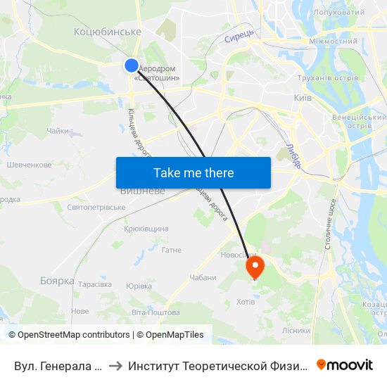 Вул. Генерала Наумова to Институт Теоретической Физики НАН Украины map