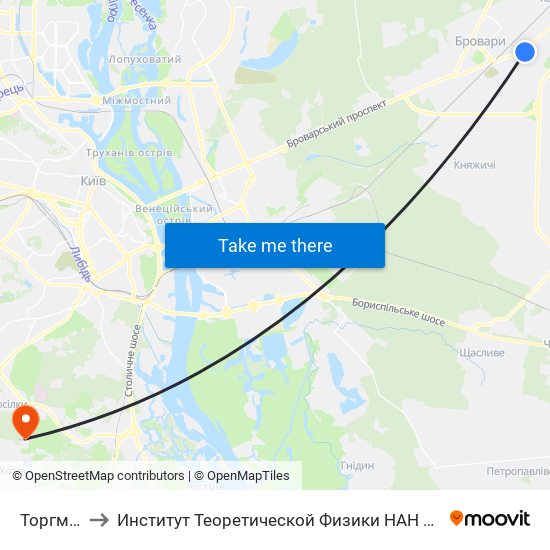 Торгмаш to Институт Теоретической Физики НАН Украины map