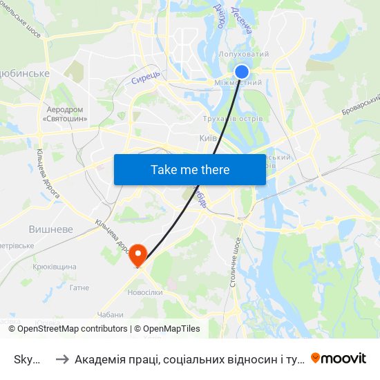 Skymall to Академія праці, соціальних відносин і туризму map