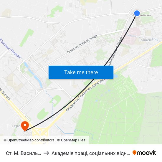 Ст. М. Васильківська to Академія праці, соціальних відносин і туризму map