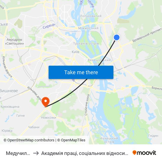 Медучилище to Академія праці, соціальних відносин і туризму map