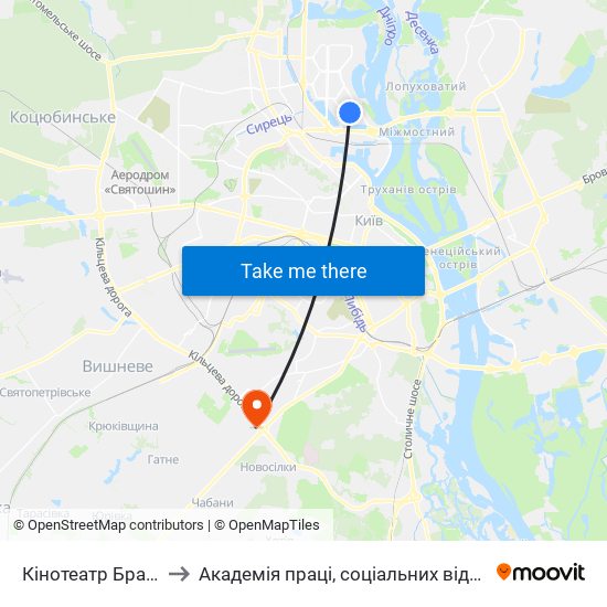 Кінотеатр Братислава to Академія праці, соціальних відносин і туризму map