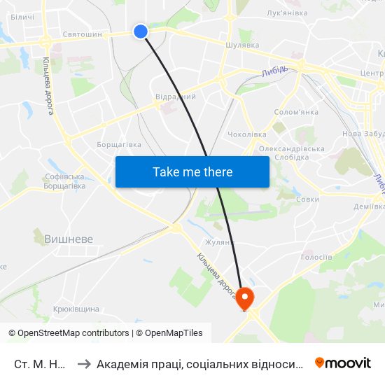 Ст. М. Нивки to Академія праці, соціальних відносин і туризму map