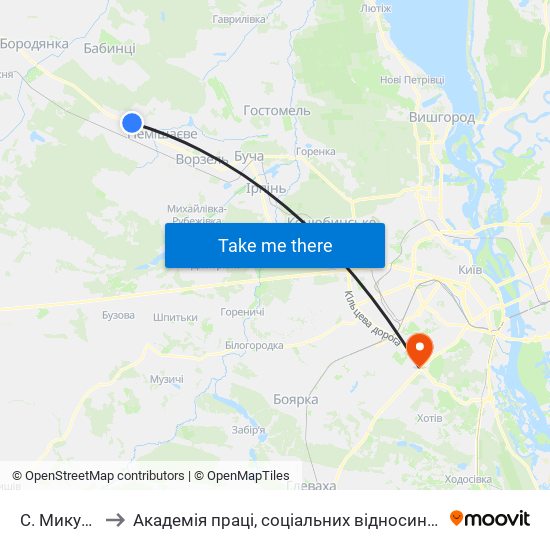 С. Микуличі to Академія праці, соціальних відносин і туризму map