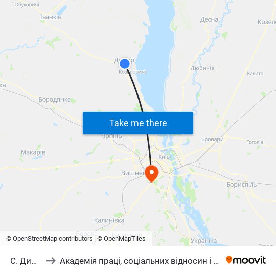 С. Димер to Академія праці, соціальних відносин і туризму map