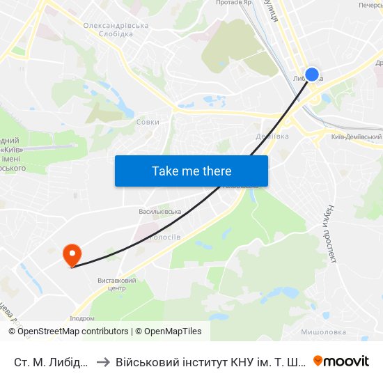 Ст. М. Либідська to Військовий інститут КНУ ім. Т. Шевченка map