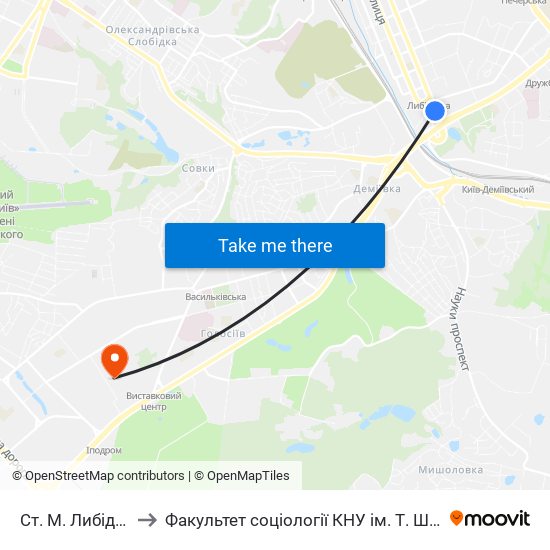 Ст. М. Либідська to Факультет соціології КНУ ім. Т. Шевченка map