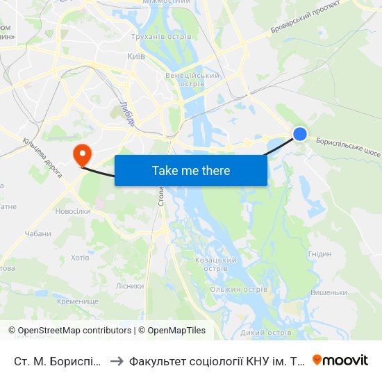 Ст. М. Бориспільська to Факультет соціології КНУ ім. Т. Шевченка map