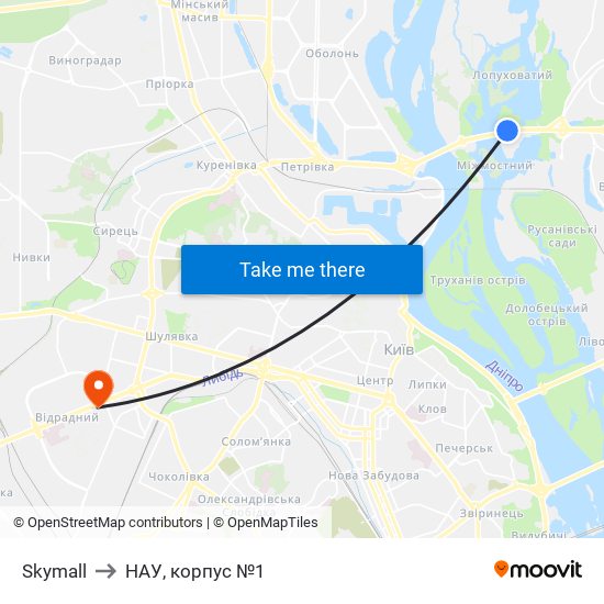 Skymall to НАУ, корпус №1 map