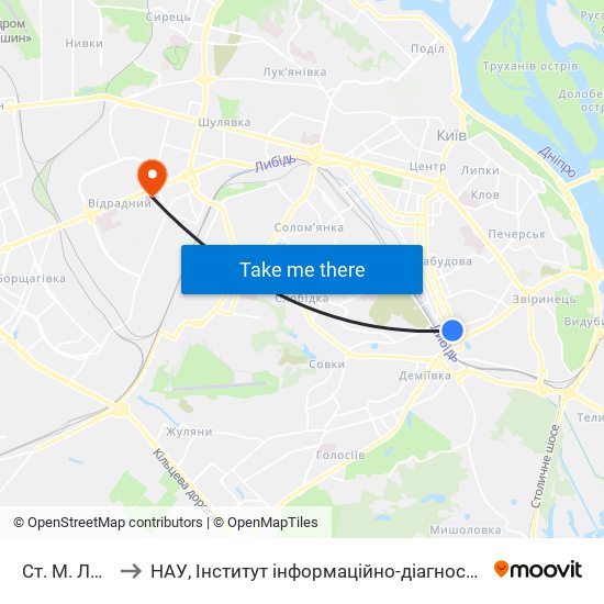 Ст. М. Либідська to НАУ, Інститут інформаційно-діагностичних систем 11 корпус map