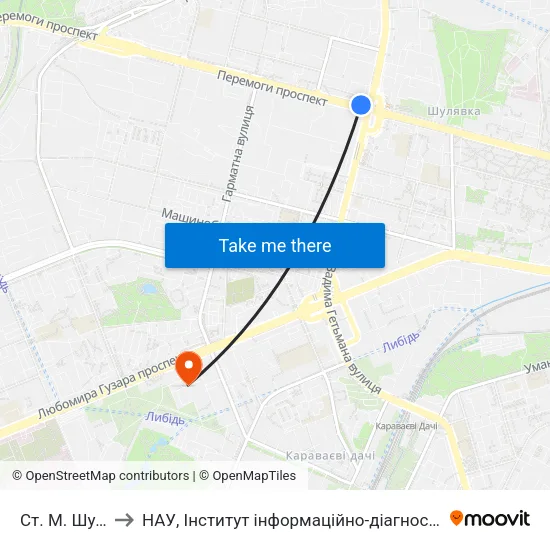 Ст. М. Шулявська to НАУ, Інститут інформаційно-діагностичних систем 11 корпус map