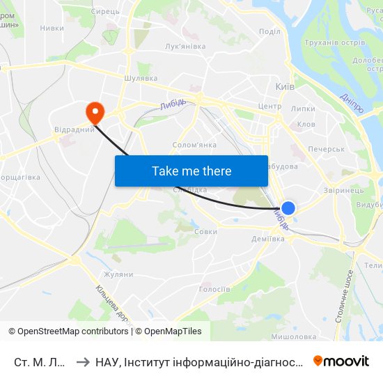 Ст. М. Либідська to НАУ, Інститут інформаційно-діагностичних систем 11 корпус map