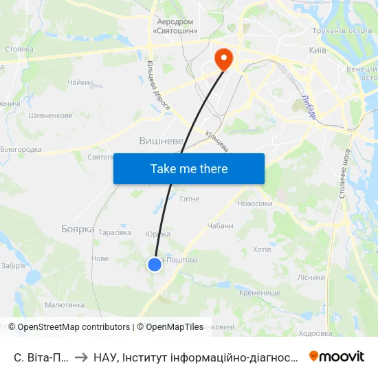 С. Віта-Поштова to НАУ, Інститут інформаційно-діагностичних систем 11 корпус map