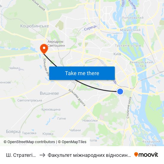 Ш. Стратегічне to Факультет міжнародних відносин КіМУ map