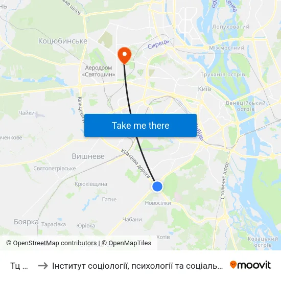 Тц Магелан to Інститут соціології, психології та соціальних комунікацій НПУ ім. М.П. Драгоманова map