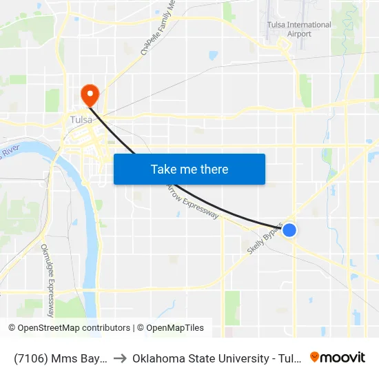 (7106) Mms Bay 5 to Oklahoma State University - Tulsa map
