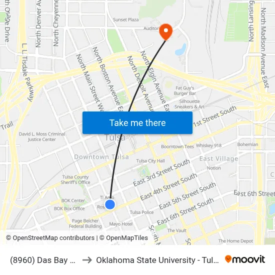 (8960) Das Bay 11 to Oklahoma State University - Tulsa map