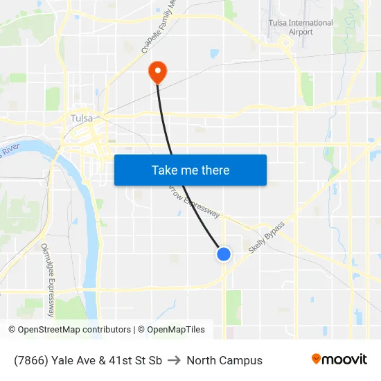 (7866) Yale Ave & 41st St Sb to North Campus map