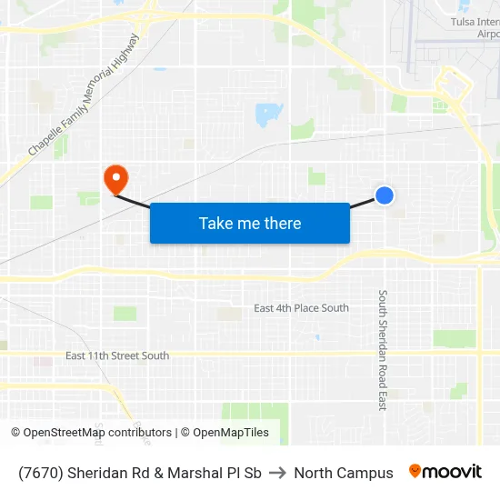 (7670) Sheridan Rd & Marshal Pl Sb to North Campus map