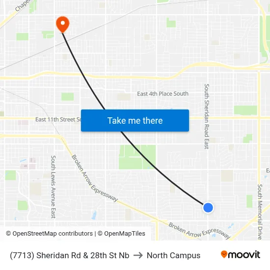(7713) Sheridan Rd & 28th St Nb to North Campus map