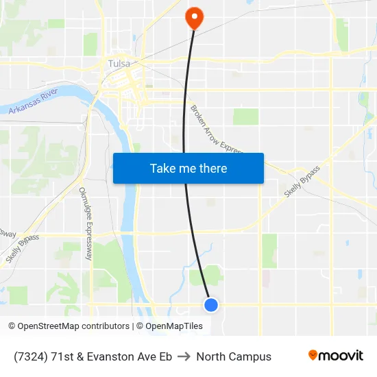 (7324) 71st & Evanston Ave Eb to North Campus map