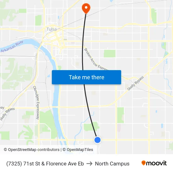 (7325) 71st St & Florence Ave Eb to North Campus map