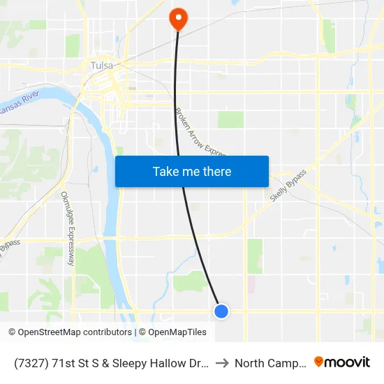(7327) 71st St S & Sleepy Hallow Dr Eb to North Campus map