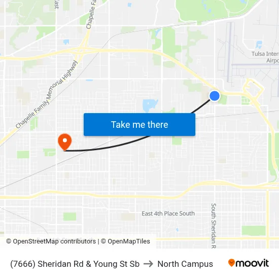 (7666) Sheridan Rd & Young St Sb to North Campus map