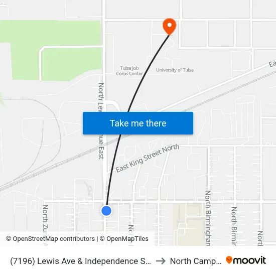 (7196) Lewis Ave & Independence St Nb to North Campus map