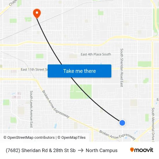 (7682) Sheridan Rd & 28th St Sb to North Campus map