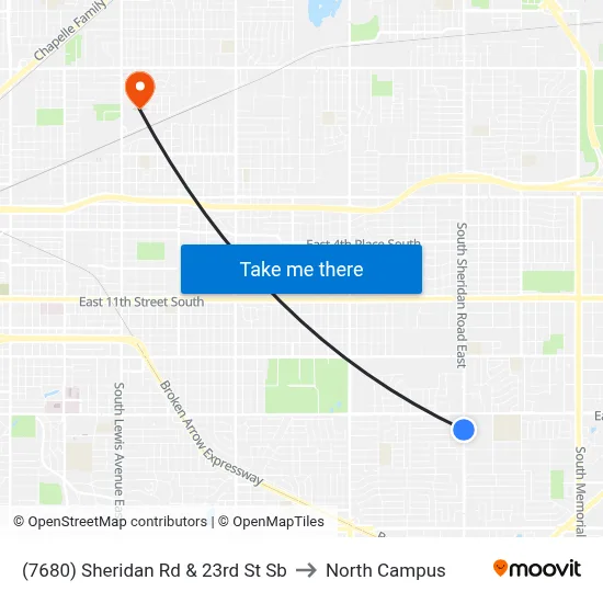 (7680) Sheridan Rd & 23rd St Sb to North Campus map