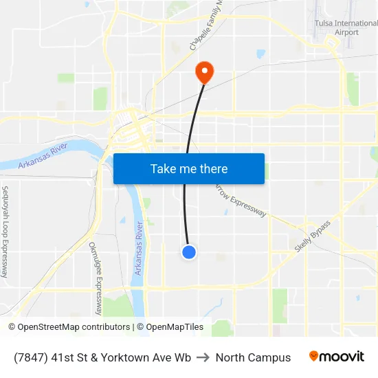 (7847) 41st St & Yorktown Ave Wb to North Campus map