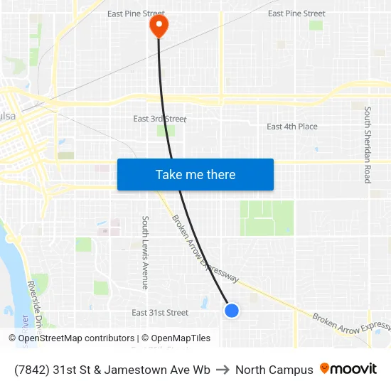 (7842) 31st St & Jamestown Ave Wb to North Campus map